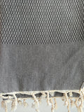 dark grey tweed weave towel.