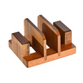 Acacia Wood Cutting Board Holder & 3 Slot Organizer