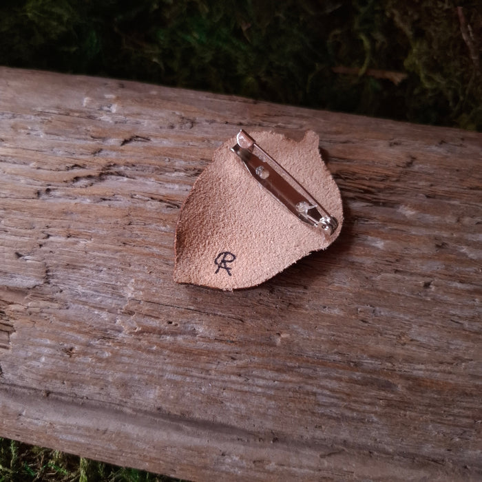 Acorn Leather Brooch
