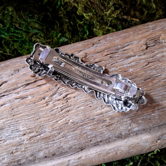 Acorn & Oak Pewter Hair Barrette