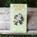 Acorn Raven Enamel Pin
