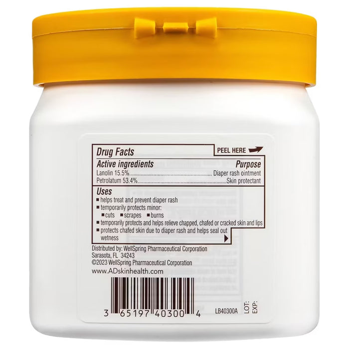 A+D Original Baby Diaper Rash Ointment Skin Protectant with Vitamins A & D 16 oz - 12 Pack