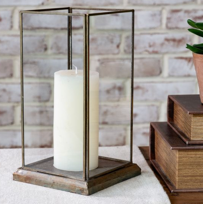 Aged Antiqued Glass Displayer 10.5"
