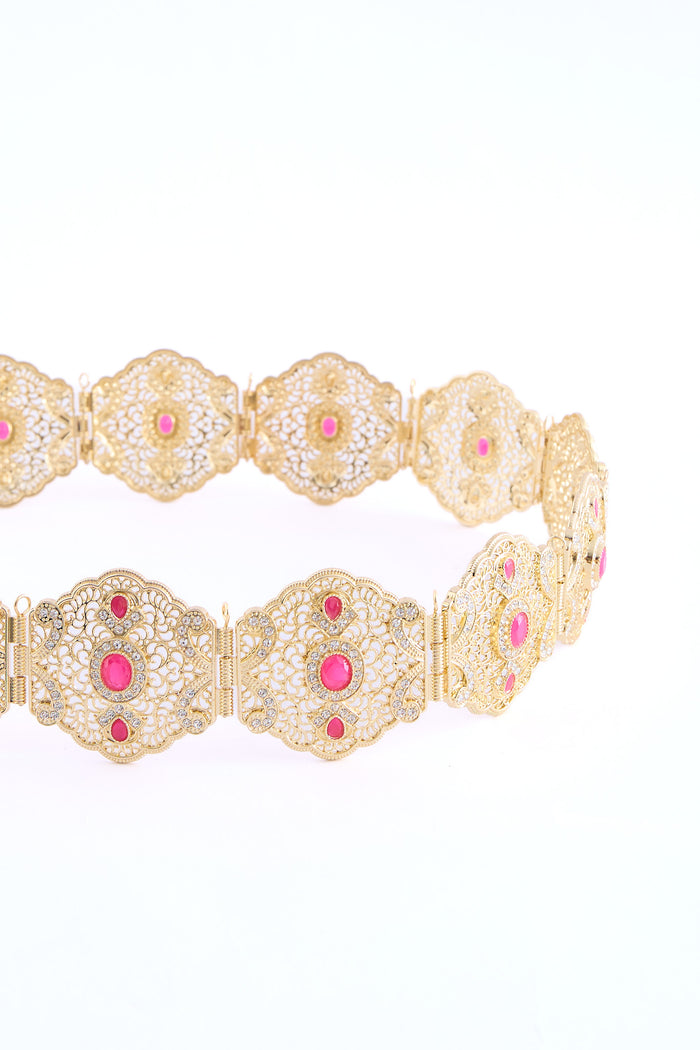 Ahri Gold/Fuchsia Belt