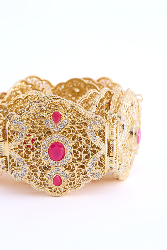 Ahri Gold/Fuchsia Belt