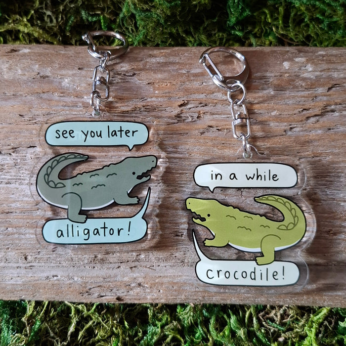 Alligator Crocodile Double-sided Keychain