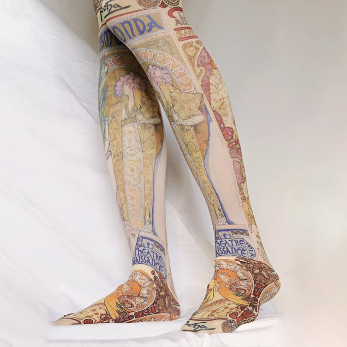 "Alphonse Mucha" Printed Art Tights