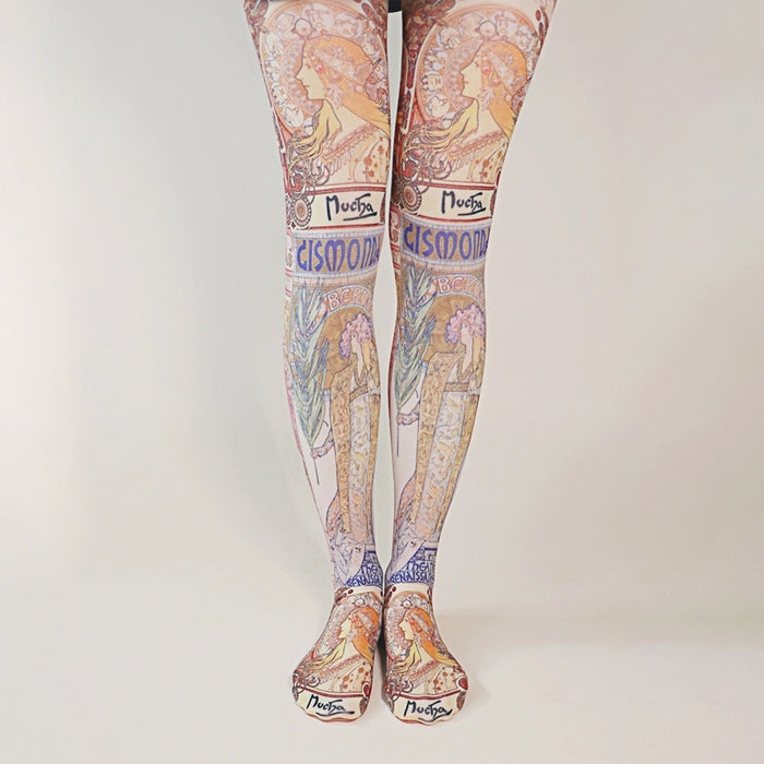"Alphonse Mucha" Printed Art Tights