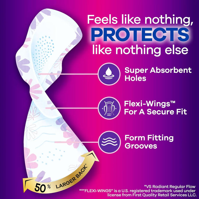 Always Radiant FlexFoam Size 5 Extra Heavy Overnight Scented Pads with Wings 18CT - 3 Pack