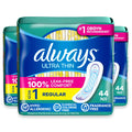 Always Ultra Thin Size 1 Regular Absorbency Unscented Sanitary Pads Without Wings - 44 Ct - 3 Pack
