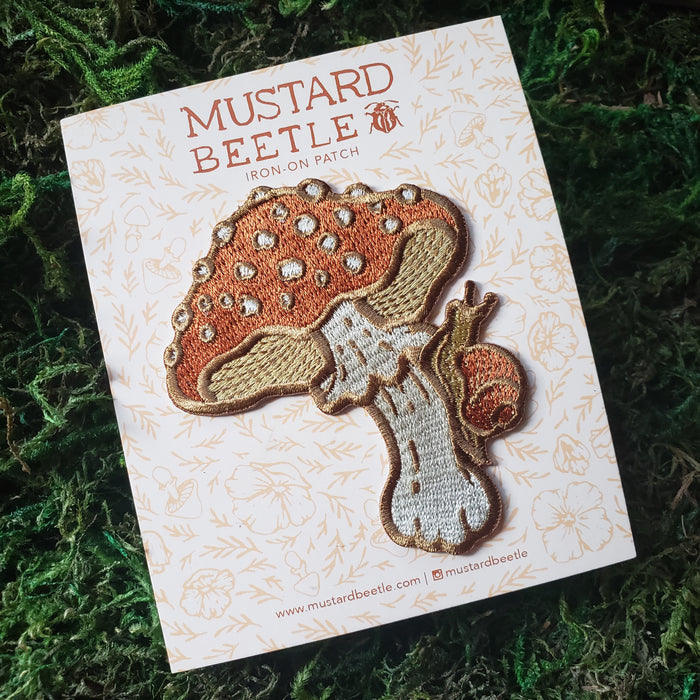 Amanita & Snail Iron-On Patch