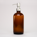 Rustic Strength, 16 oz Amber Glass Keeper Bottle with Stainless Steel Pump