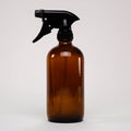 Rustic Strength,Amber Glass Keeper Bottle with Trigger Spray Nozzle, 16 oz Glass