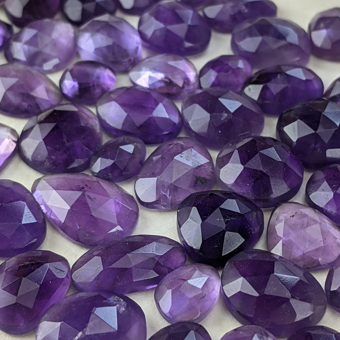 Amethyst Rose Cut Cabochons