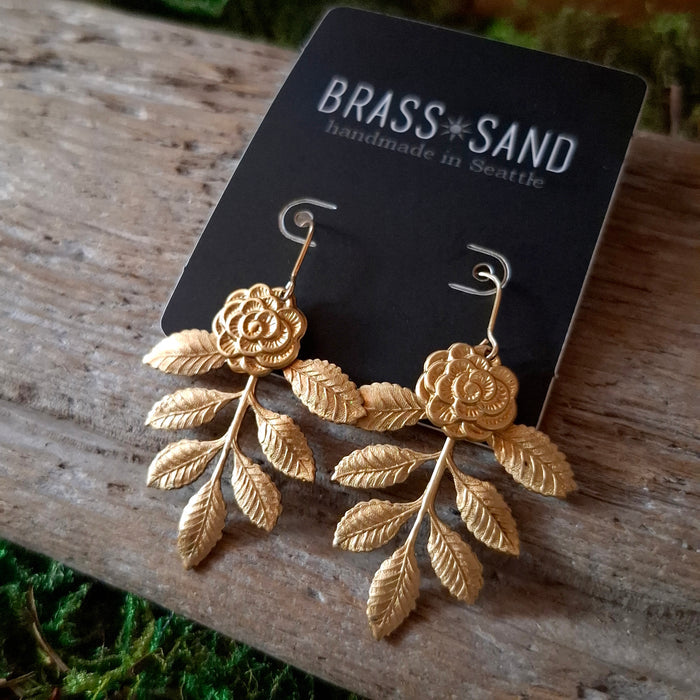 Antique Roses Dangle Earrings
