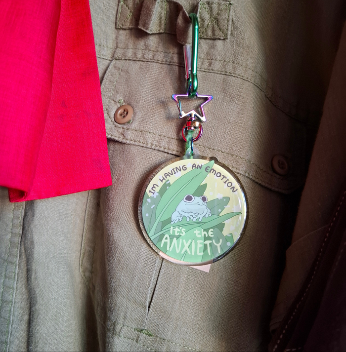 Anxiety Frog Keychain