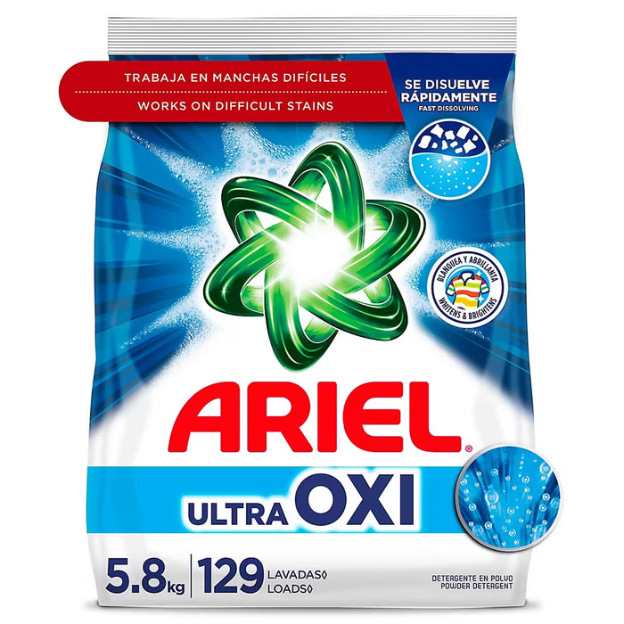 Ariel Ultra Oxi Powder Laundry Detergent, Original Scent, 129 Loads