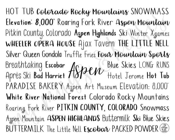Aspen, CO Digital Download