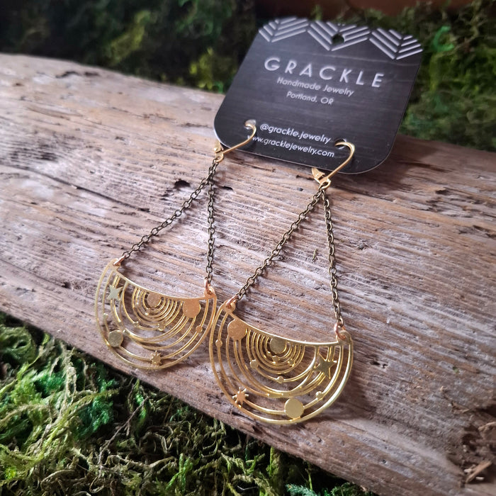Astro Brass Earrings