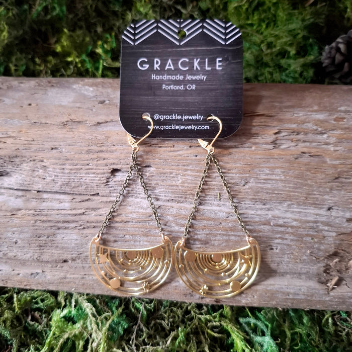 Astro Brass Earrings