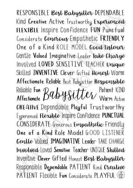 Babysitter Spiral Notebook