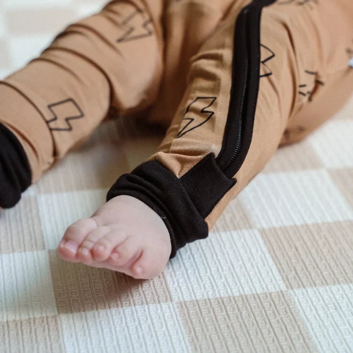 Bamboo Footless Sleeper- Black Lightning
