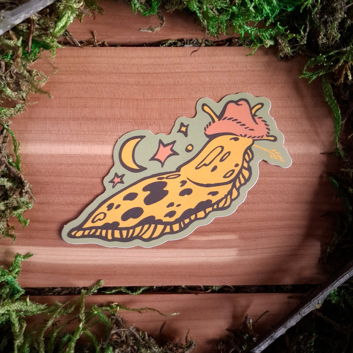 Banana Slug Cowboy Vinyl Sticker