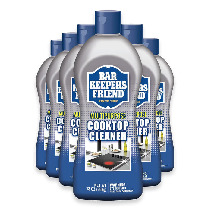 Bar Keepers Friend Cooktop Cleaner Non-Abrasive Liquid Glass-Ceramic Surface Cleaner 13 oz - 6 Pack