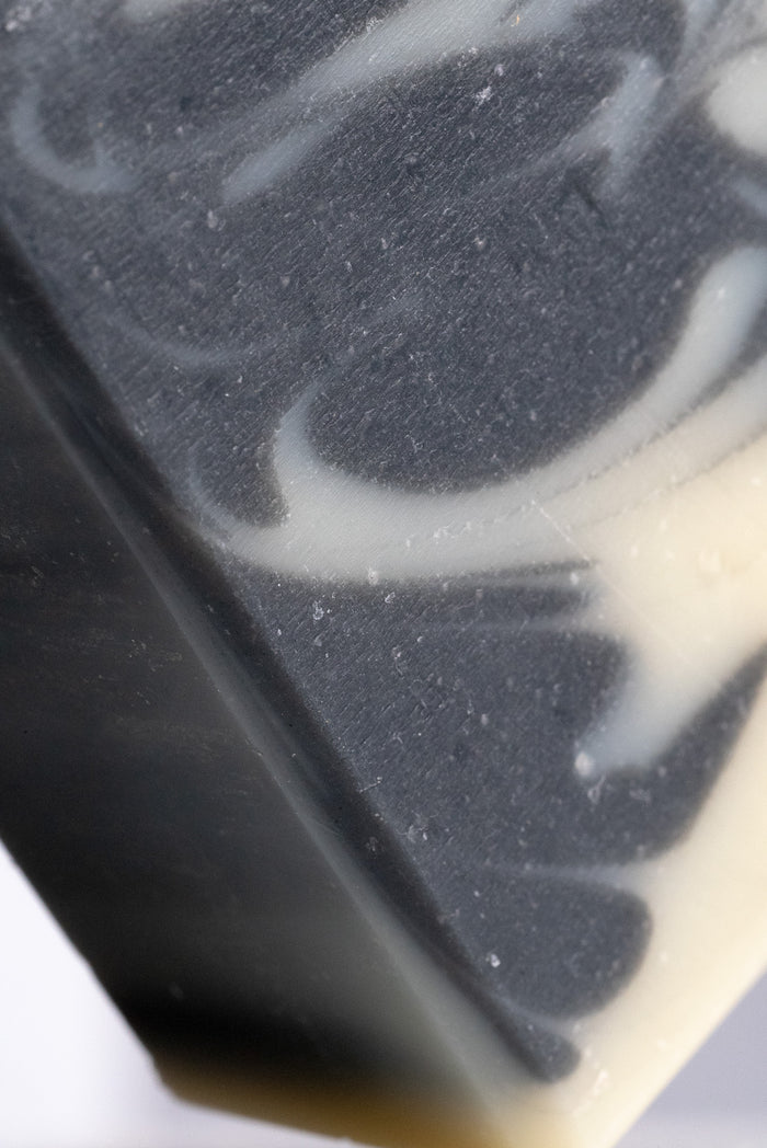 Up-Close Image: Rustic Strength - Bar Soap | 3.5 oz | Detoxifying Charcoal