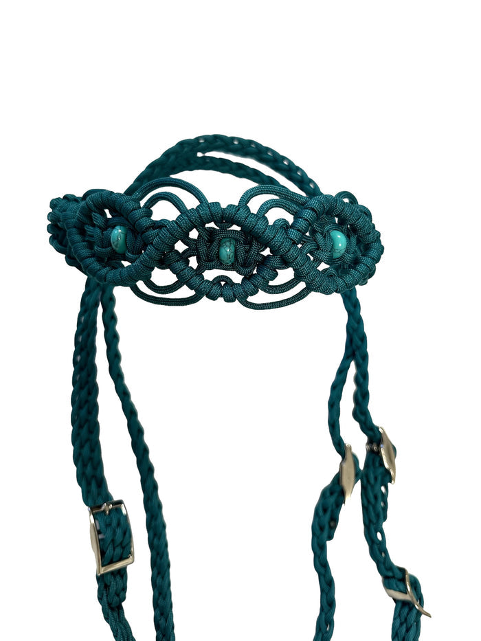 Beaded Browband Headstall with a fancy braided browband all sizes