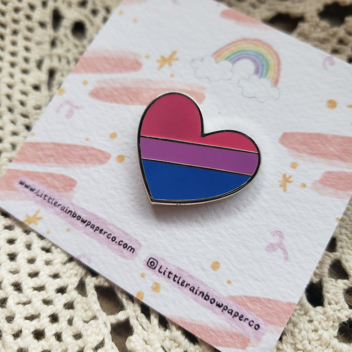 Bi Heart Enamel Pin
