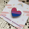 Bi Heart Enamel Pin