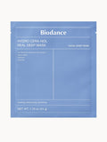 Biodance Hydro Cera-nol Real Deep Mask pack showing four skin care masks for deep hydration and skin rejuvenation.