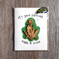 "Birthday Wish" Dandelion Wooden Magnet + Greeting Card