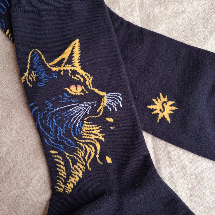 Black Cat Men's Crew Socks
