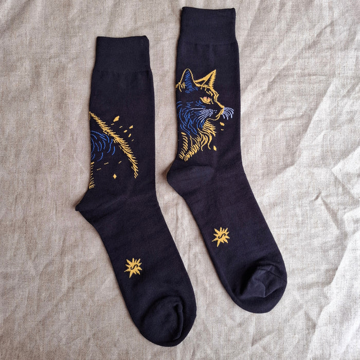 Black Cat Men's Crew Socks