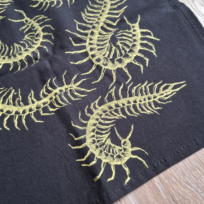 Black Centipede Print Bandana