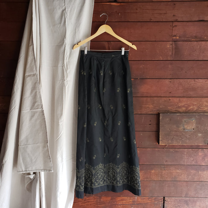 Black Embroidered Top & Skirt Set