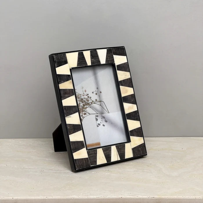 Black Horn & Bone Photo Frame 4x6