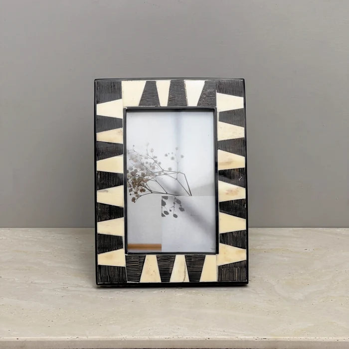 Black Horn & Bone Photo Frame 4x6