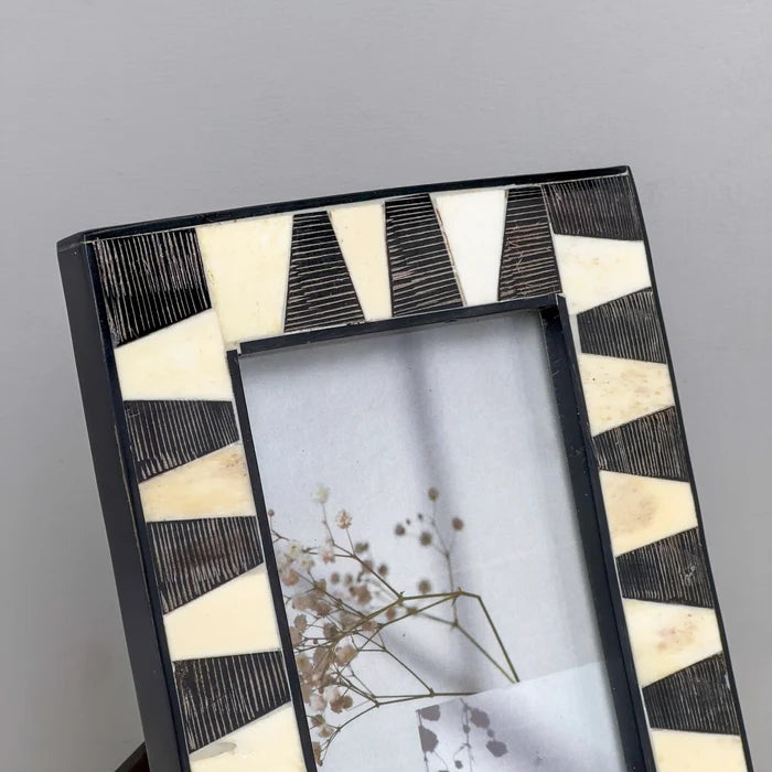 Black Horn & Bone Photo Frame 4x6