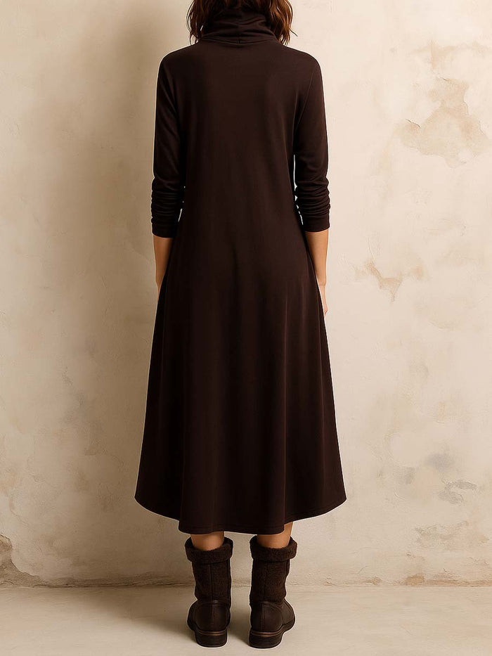 Boho-Inspired Midi Dress With Side Button Placket