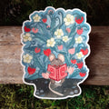 Bookworm Mouse Large Vinyl Sticker