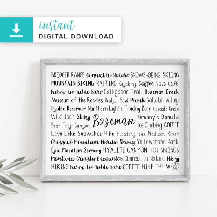 Bozeman, MT Digital Download