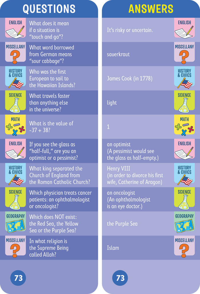 Brain Quest 7th Grade Smart Cards Revised 4th Edition