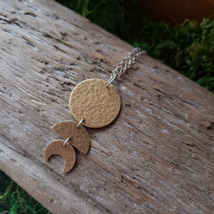 Brass Moon Phase Pendant