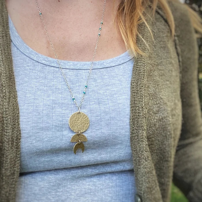 Brass Moon Phase Pendant