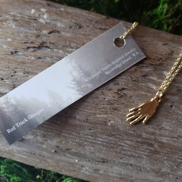 Brass Palmistry Hand Pendant