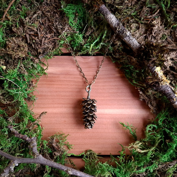 Brass Pinecone Pendant