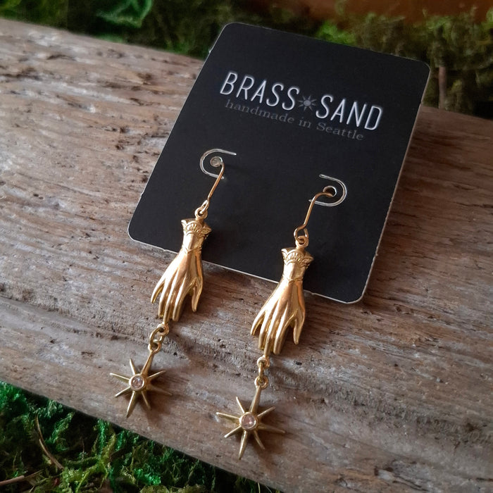 Brass Starcatcher Dangle Earrings